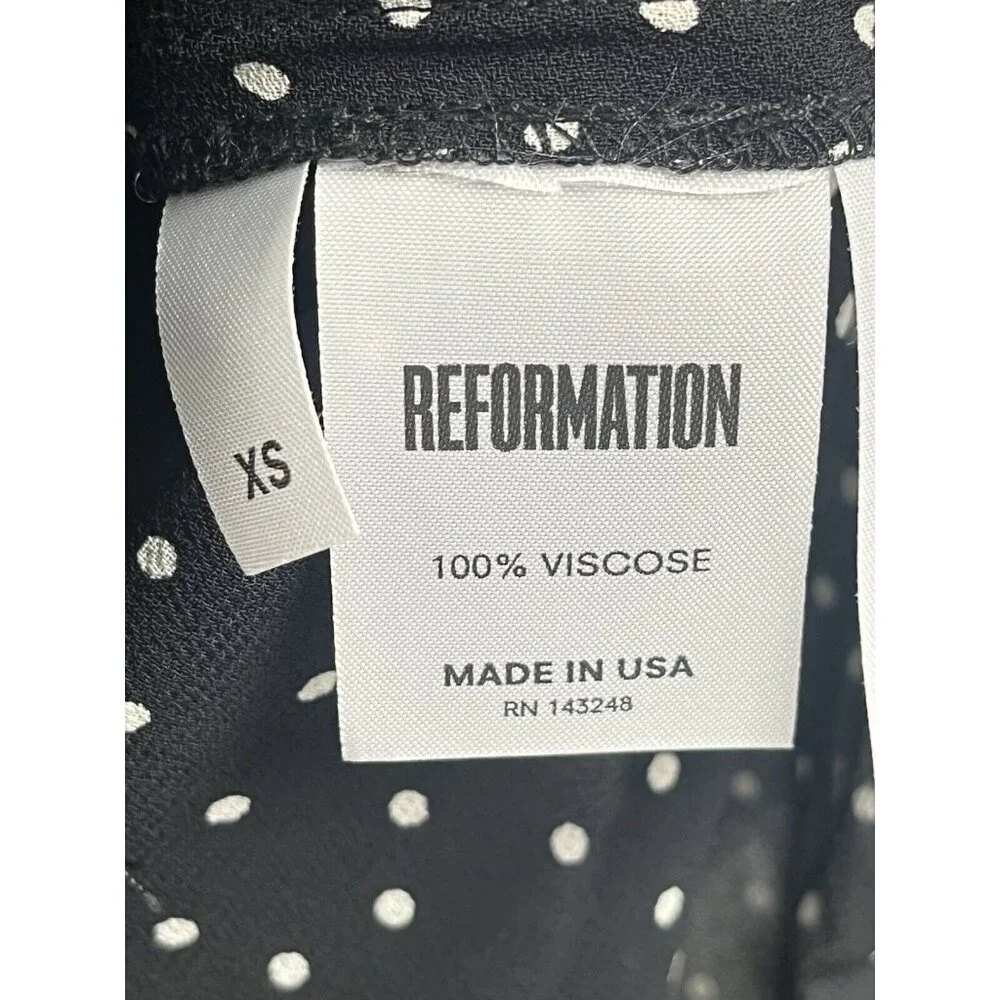 Reformation Black and White Polka Dot Blouse - Picture 6 of 7